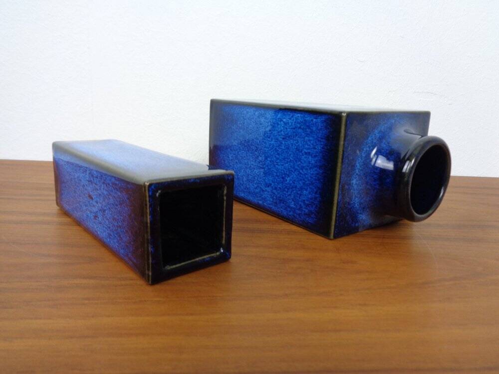 Blue Japanese ceramic vases, 1960s, set of 2