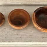 Vintage wooden olive wood bols