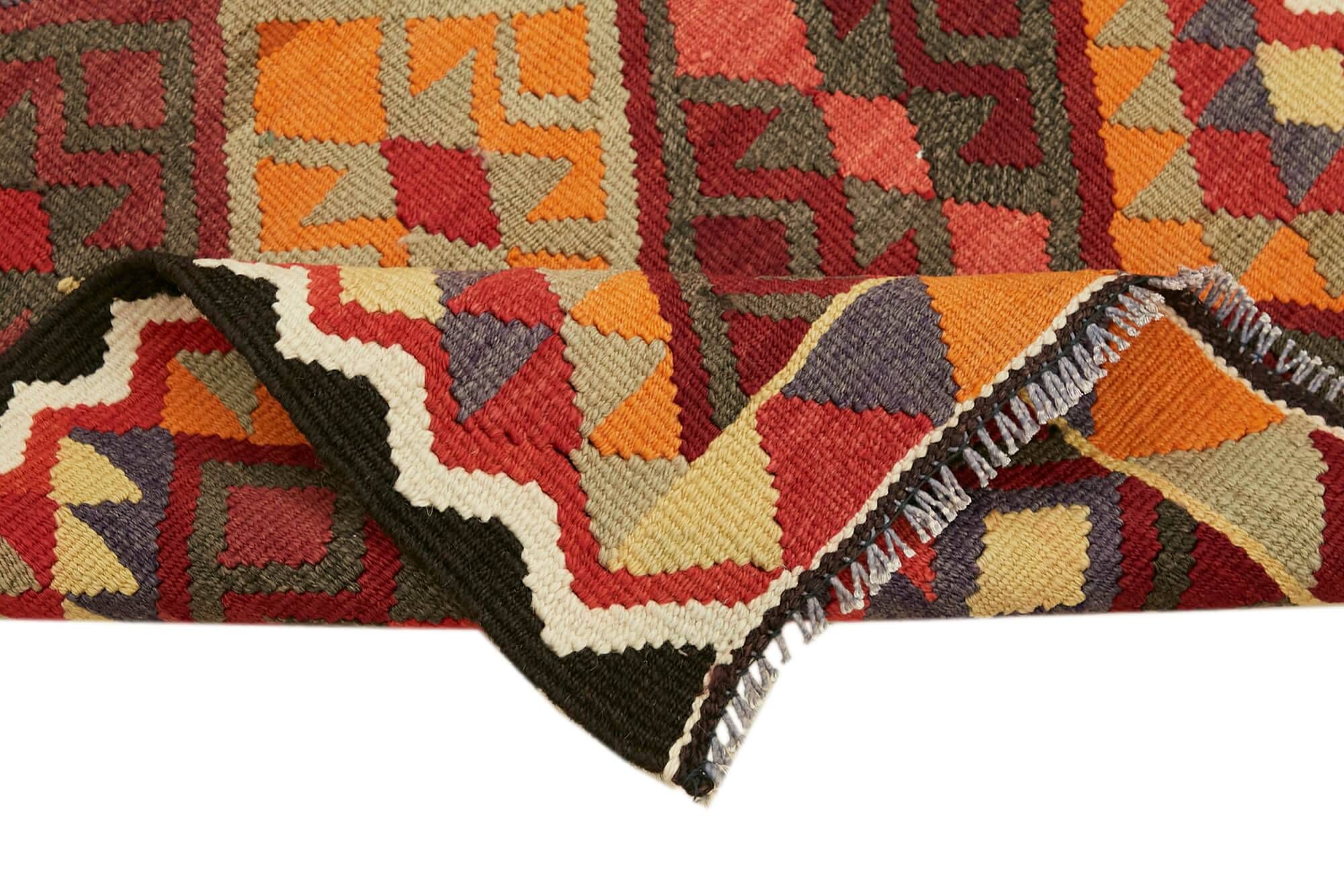 Turkish Handwoven Vintage Herki Kilim 80 cm x 400 cm