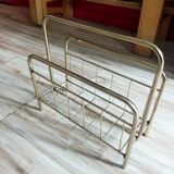 Magazine or vinyl holder in gold metal, 1960s
