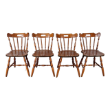 Set of 4 country style chairs, 80s