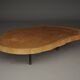 Table basse brutaliste en bois de tronc d'arbre, années 1960