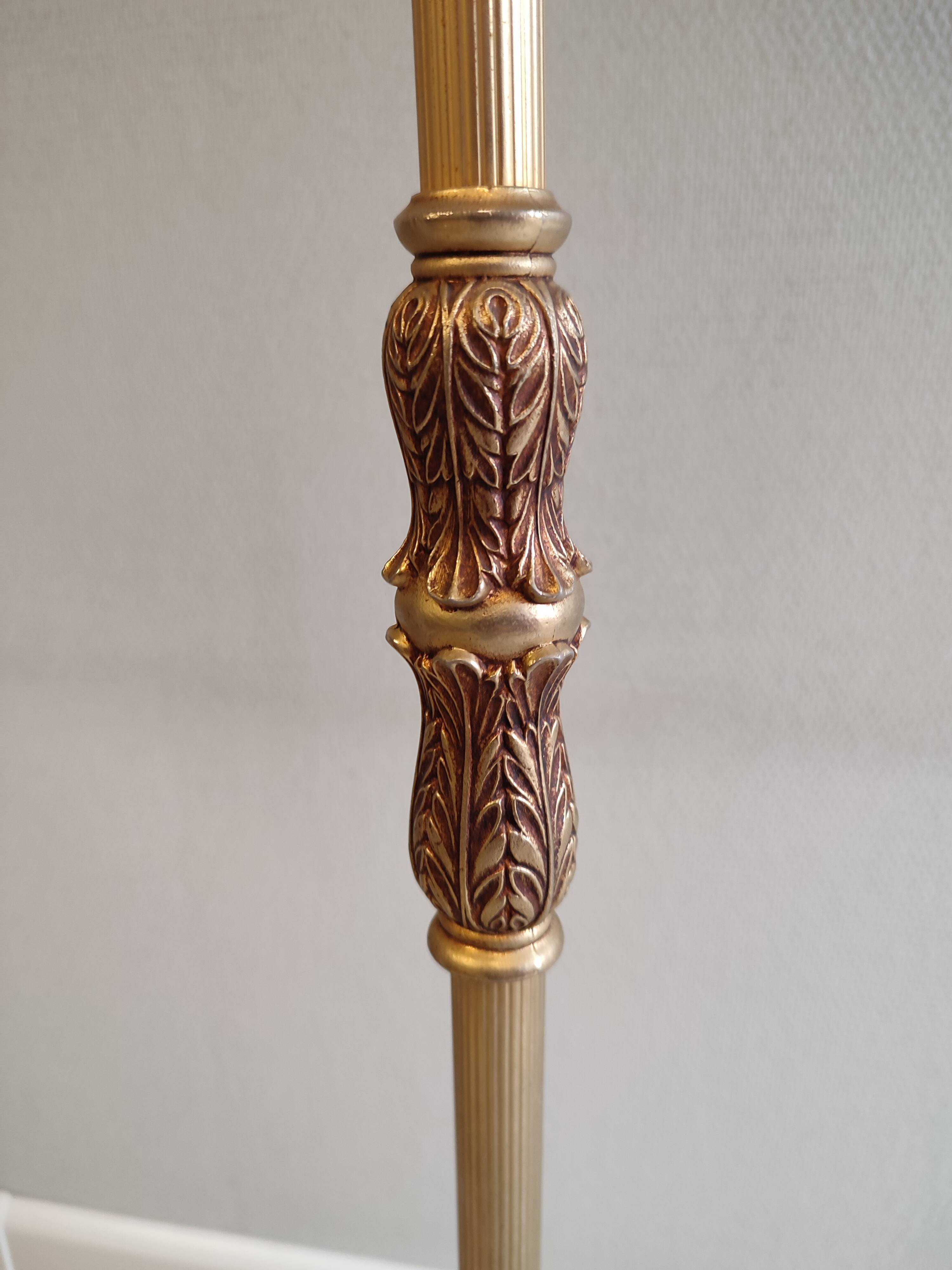 Brass and bronze floor lamp three arms