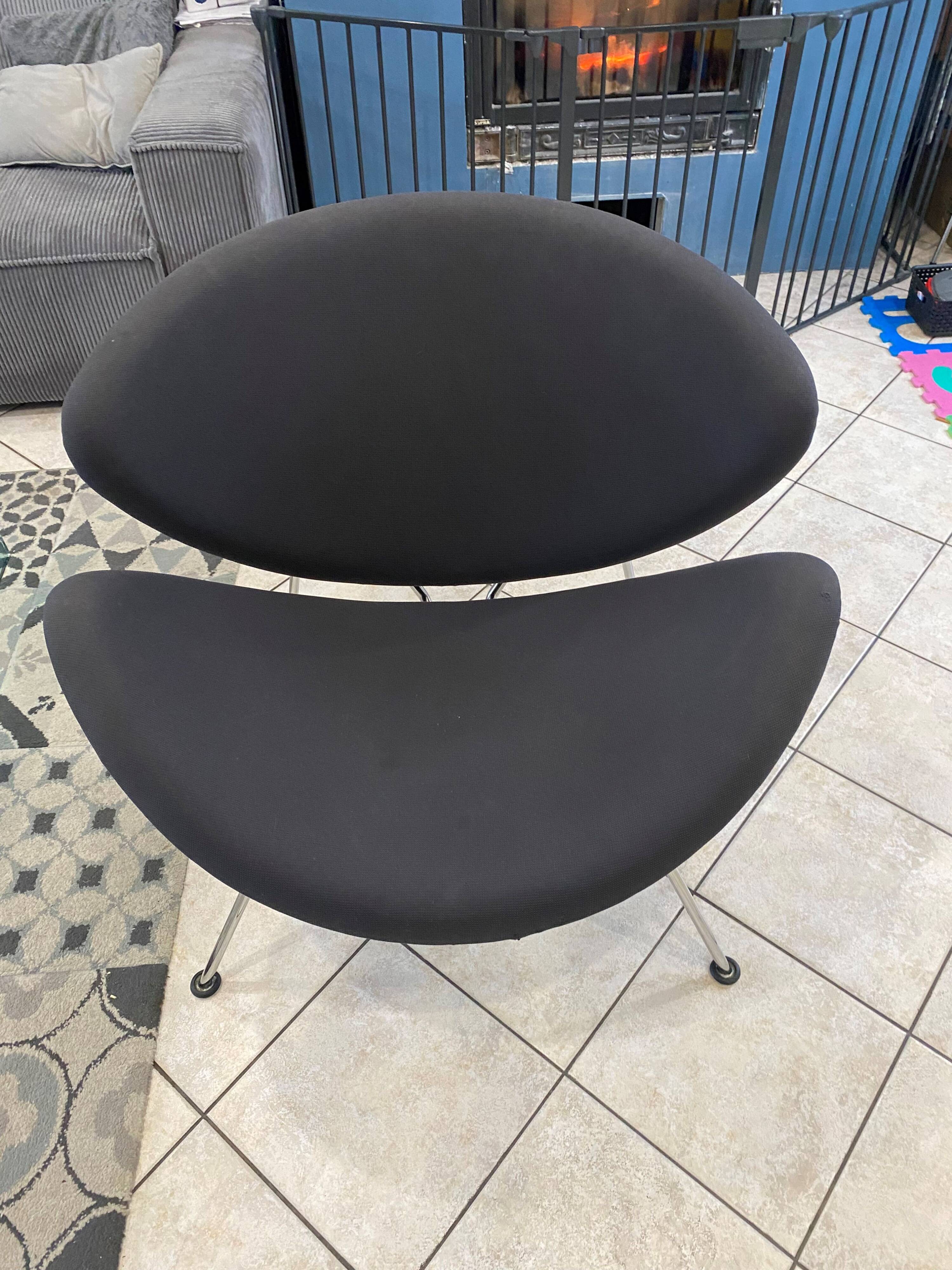 Orange slice armchair 437 by pierre paulin for artifort, grey, 1980.