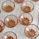 10 translucent pink bowls, small colored glass ramekin