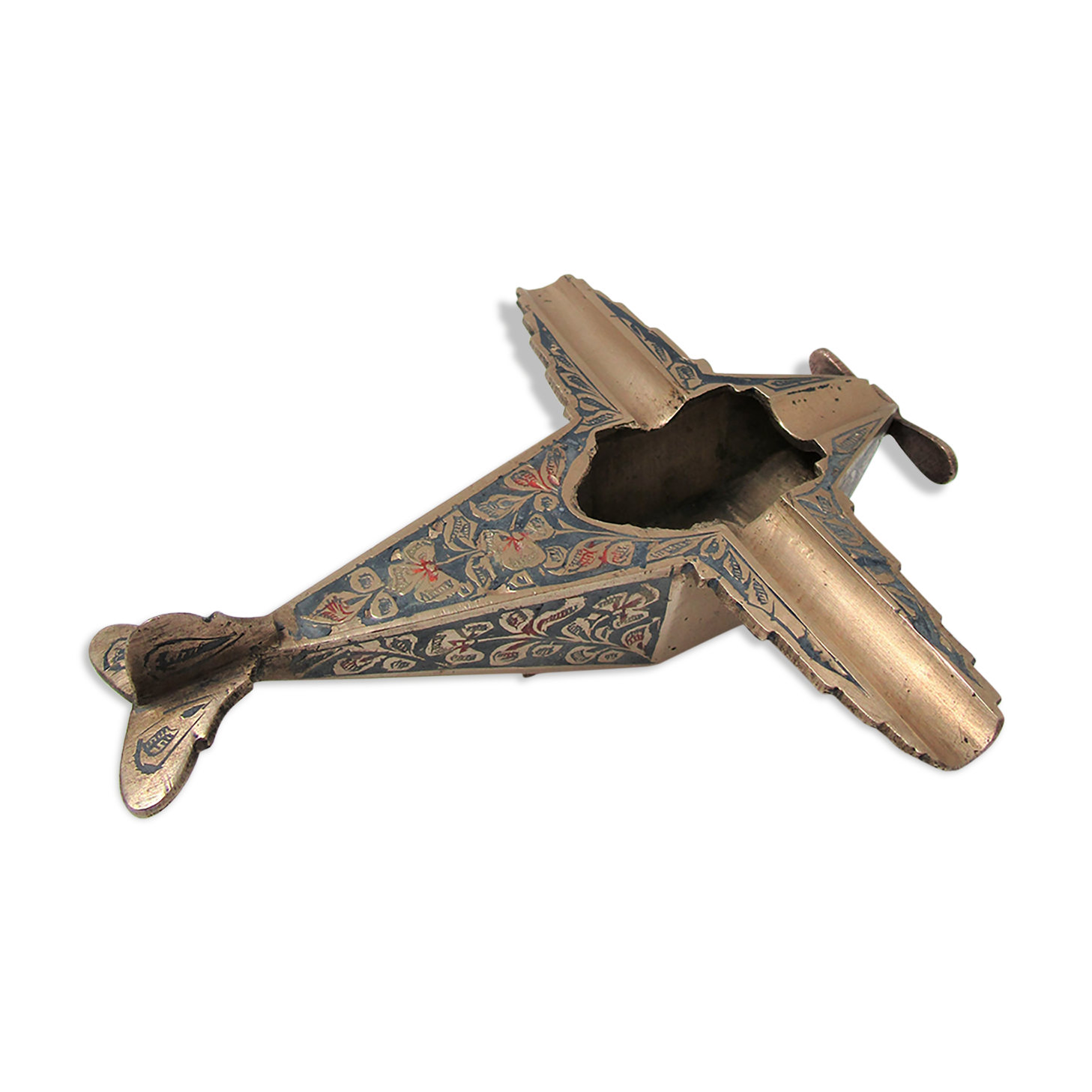 Vintage brass plane ashtray 70