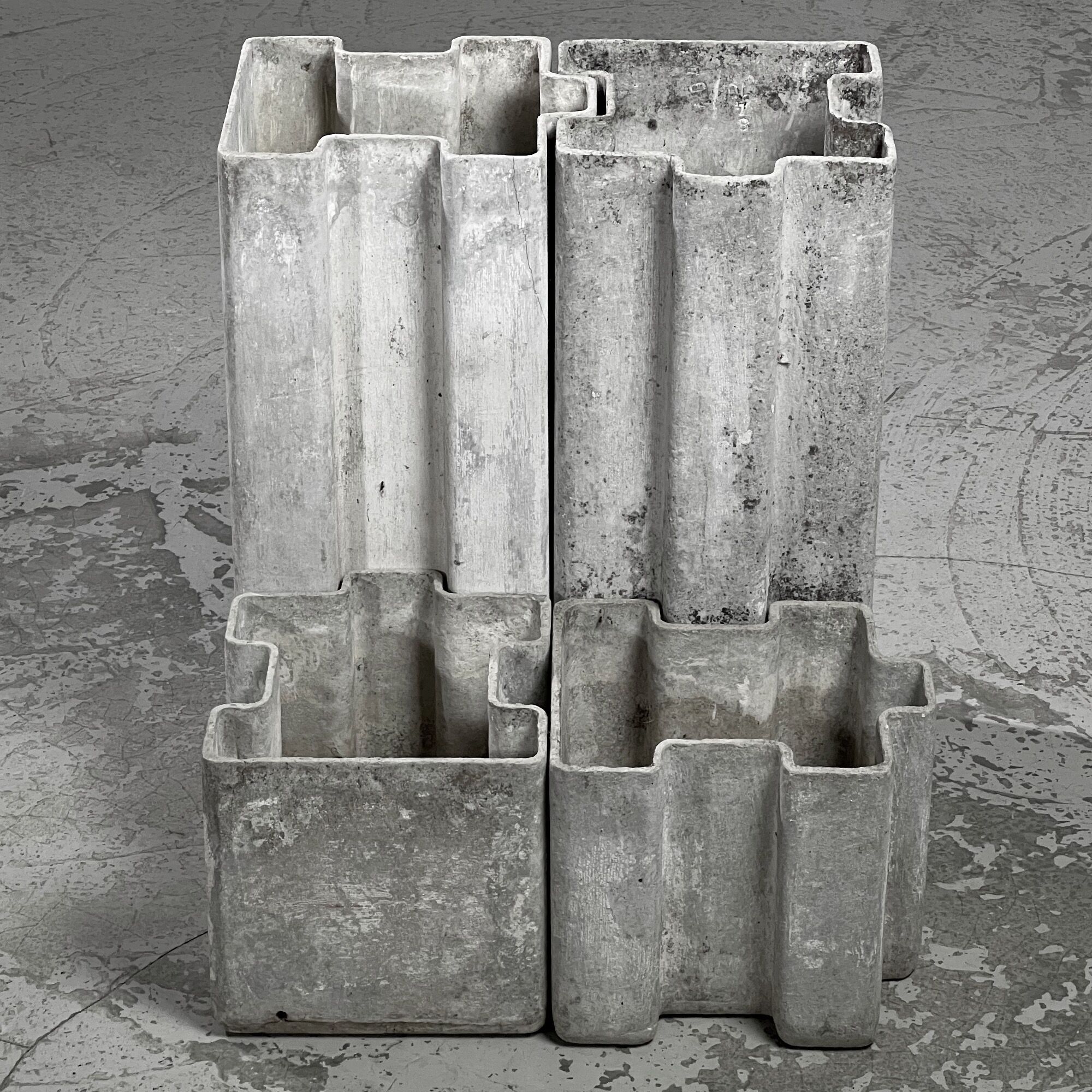 Set of 4 puzzle planters Switzerland 1950s