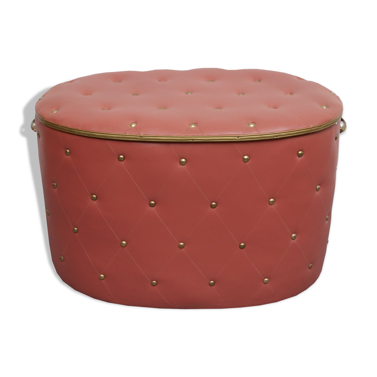 1950s linen chest in dark pink
