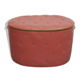 Coffre en linge des années 1950 en rose foncé