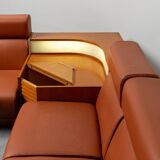 5 seater modular sofa eco-leather 70s vintage modern