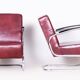 Czech Bauhaus Armchairs in Red Leather and Chrome by Arnošt Beck, 1930s, Set of 2