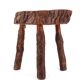 Wooden tripod stool with bark, 1950s