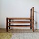 Turned wooden bench and straw - 1950s