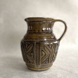 Italian Glazed Ceramic Vase – Sgraffito Engraving