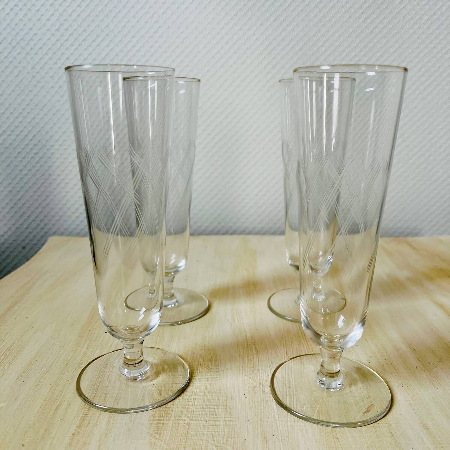 Ensemble de 4 flutes coupes de champagne vintage
