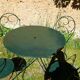 Salon de jardin ancien fer forgé 1 table 4 chaises vert wagon