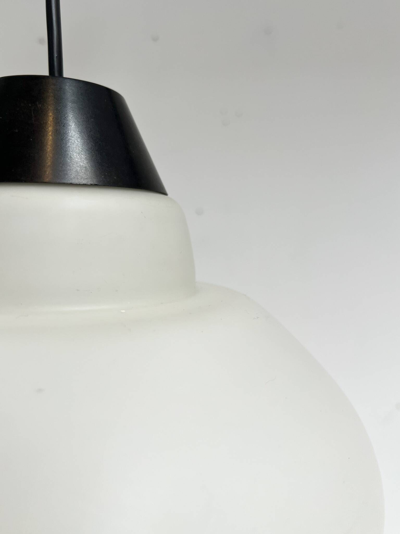 Round opal glass ceiling lamp by Philips, 1950s