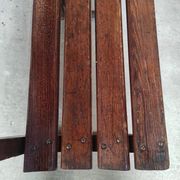 Long Wooden Church Pew | Antique Bench with Cast Iron Details | Seating