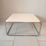 Vintage coffee table 1970 wood and base chrome