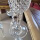 7 cut glass champagne flutes – faceted design