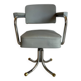 Fauteuil de bureau vintage – Style Mid-Century Chrome et Simili-cuir