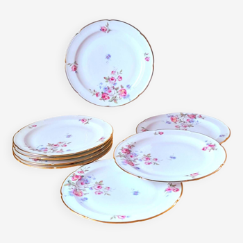 Porcelain flower plates CB company France
