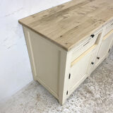 Sideboard beige light top solid wood raw
