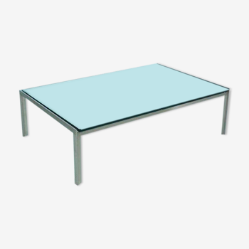Metaform M2 coffee table in glass and stainless steel
