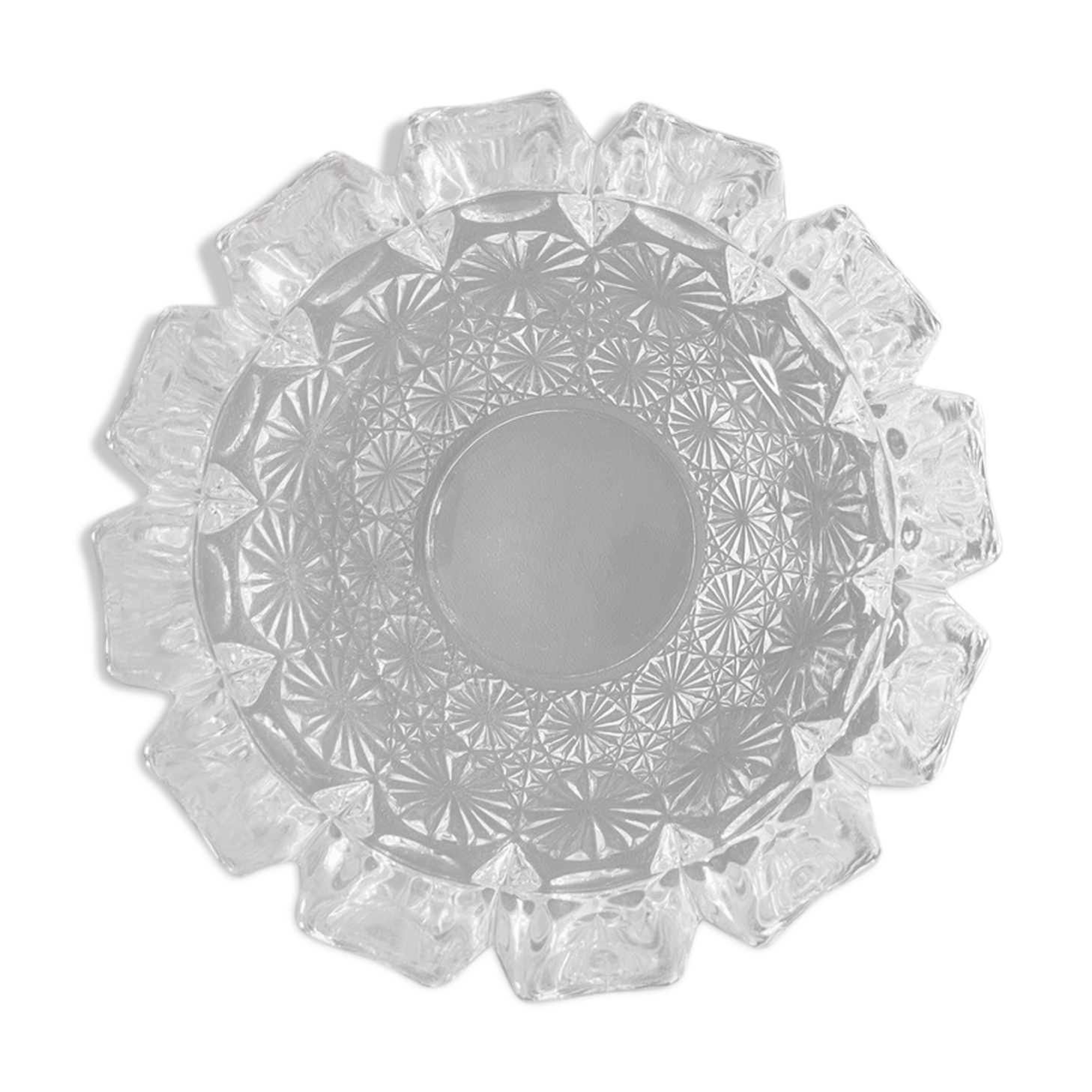 Empty pocket in chiseled glass