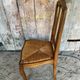 Antique Art Nouveau Chair Wood + Woven Straw Seat Vintage #D844