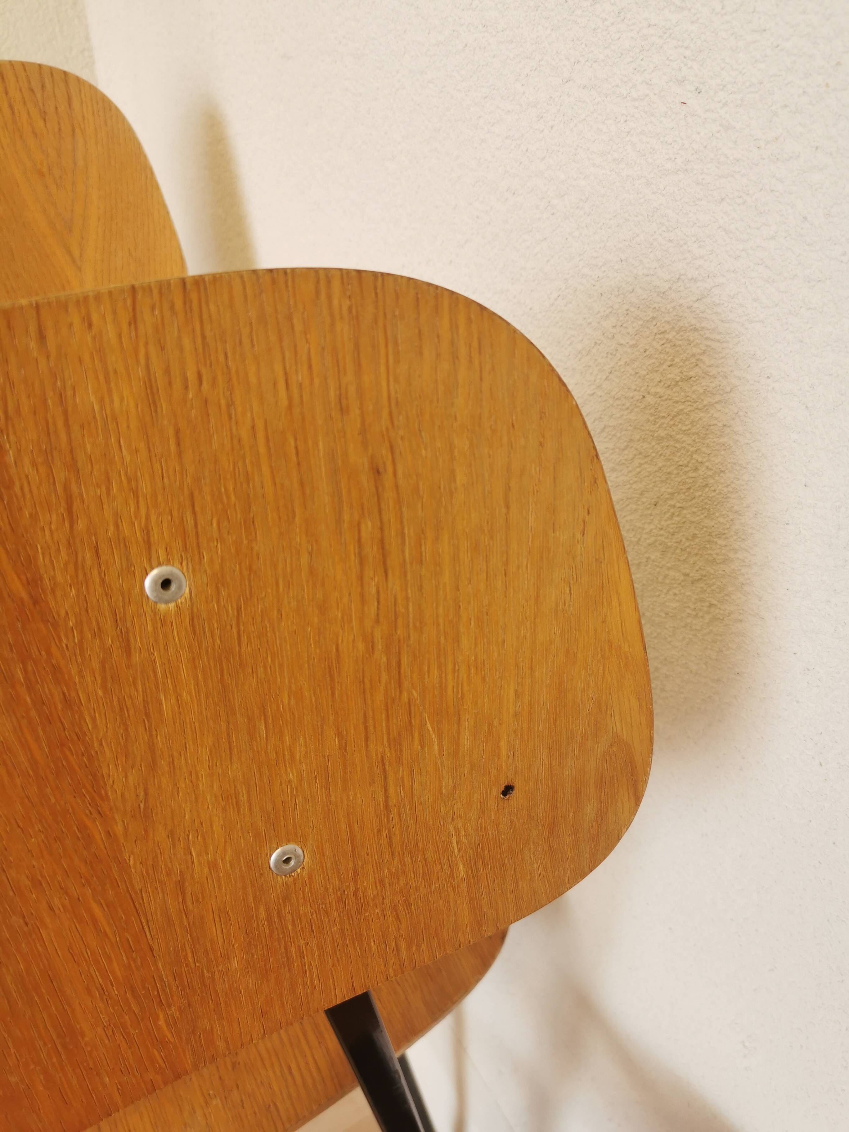 Set of 4 vintage school chairs / retro wooden dining chair with metal base / stol kamnik yugoslavia