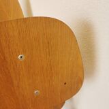 Set of 4 vintage school chairs / retro wooden dining chair with metal base / stol kamnik yugoslavia