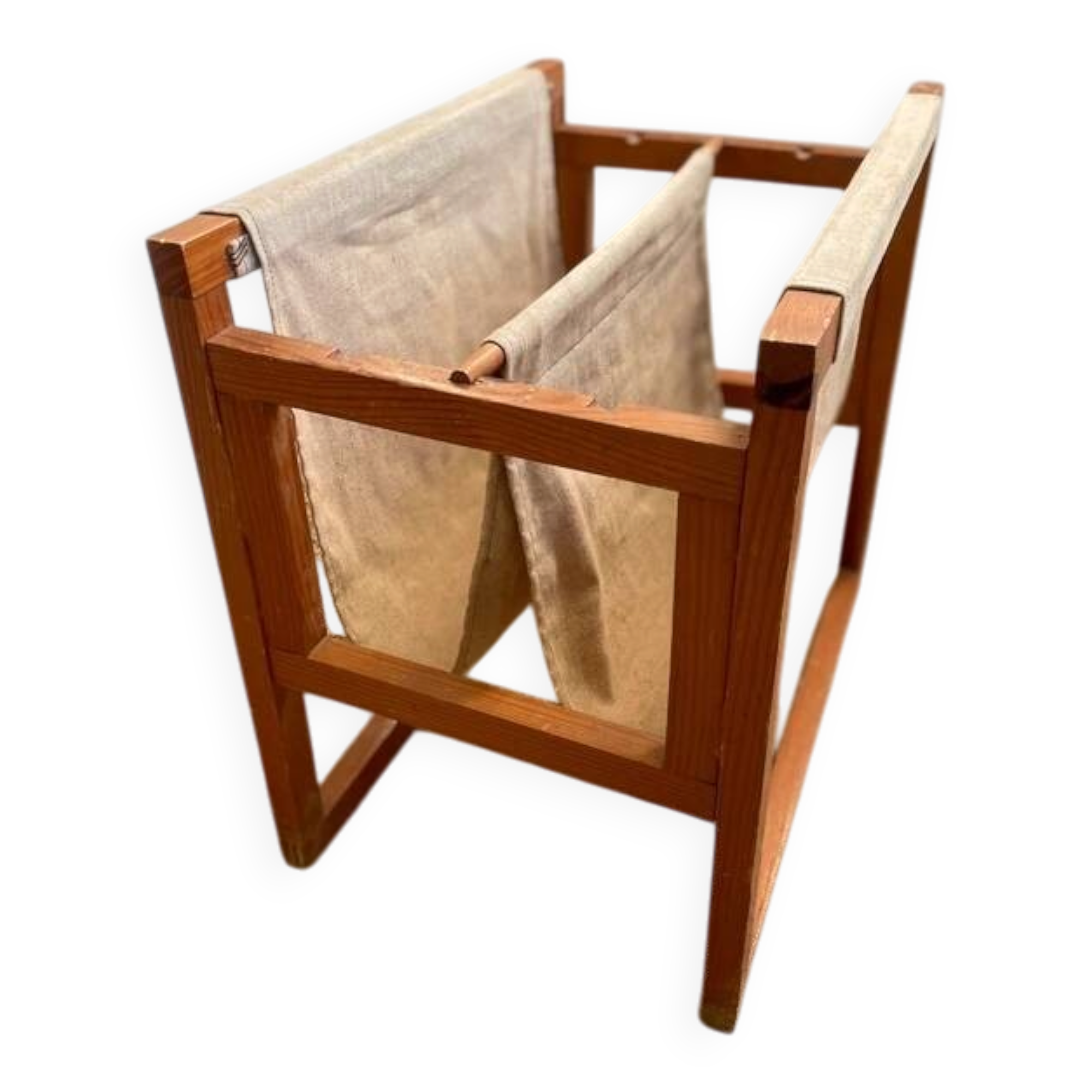 Vintage wooden magazine rack