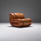 Velasquez Vintage Lounge Chair in Cognac Leather by Mimo Padova Italy