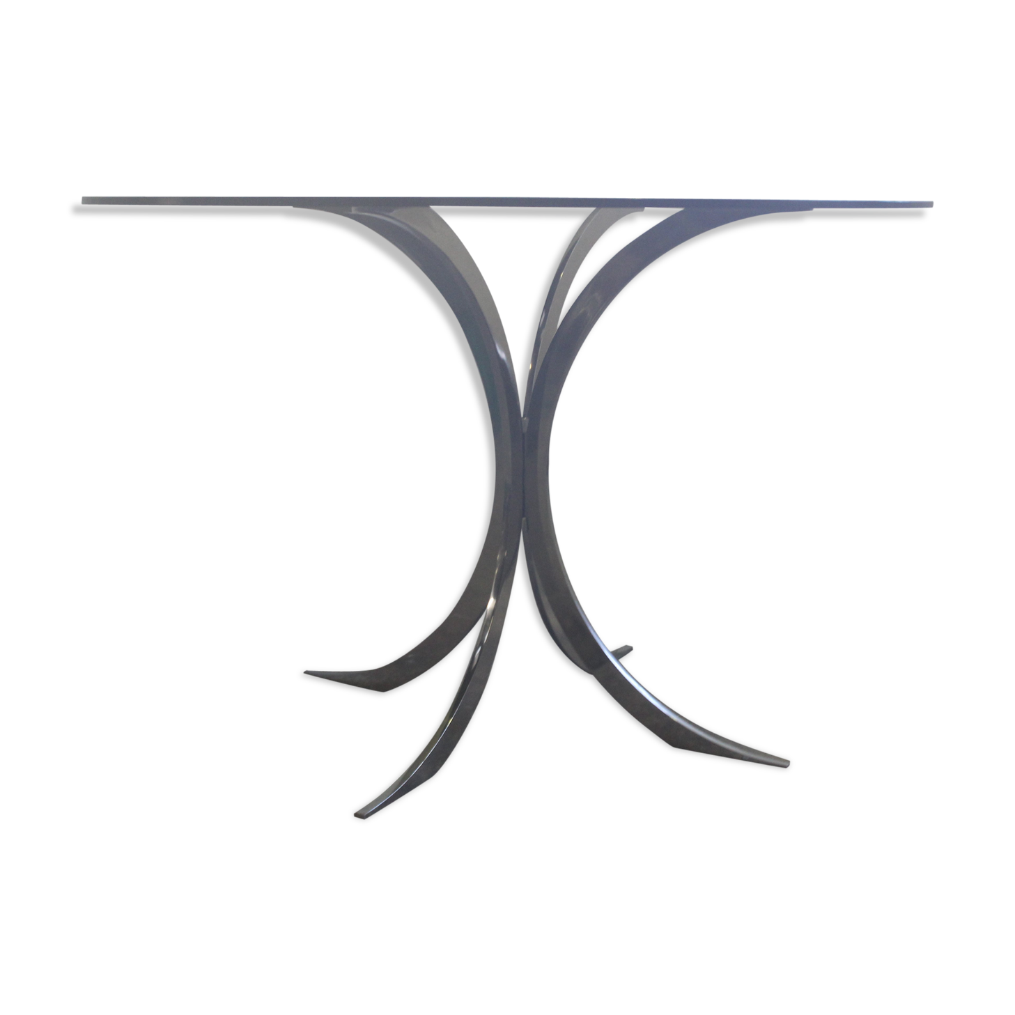 Table Boris Tabacoff, edition Christofle, glass