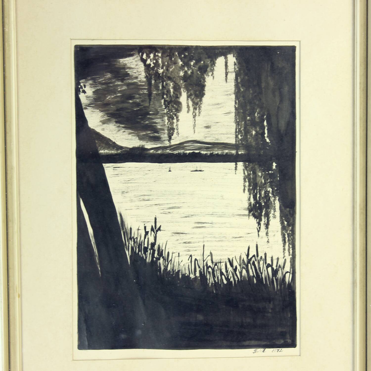 Ensemble de 2 peintures sur papier, signées Sestak 1972