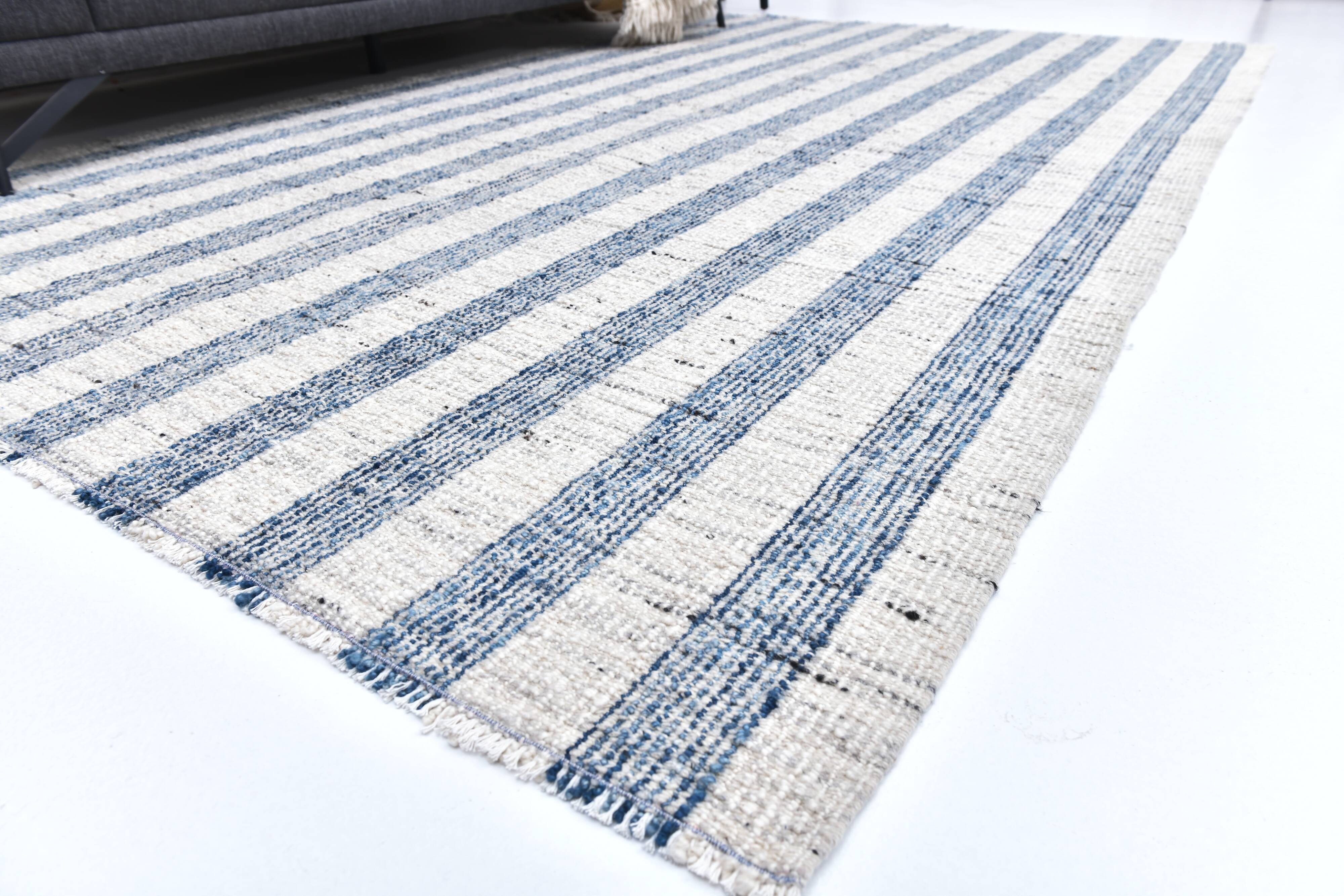 İndigo blue Beige Kilim Rug  190x290 cm, Scandinavian Stile Kilim Rug
