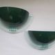 Pair of half-moon wall lights in green metal and plexiglass, 1980s