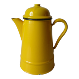 Old yellow enamelled coffee maker Made in Poland deco kitchen countryside farm