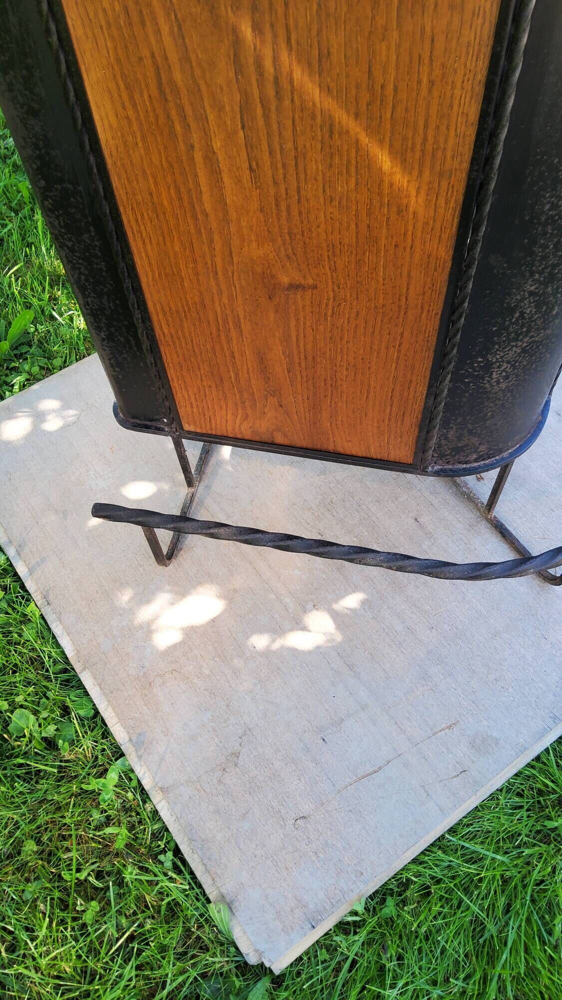 Bar from the 50s/60s in solid blond oak and black metal