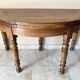 Louis-Philippe XIXth century demi-lune console table in solid walnut – seats 6 people.
