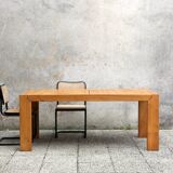 Extendable dining table in solid elm 1980 Regain