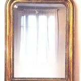 Old large Louis Phillipe mirror, gilded with gold leaf - Emilien"