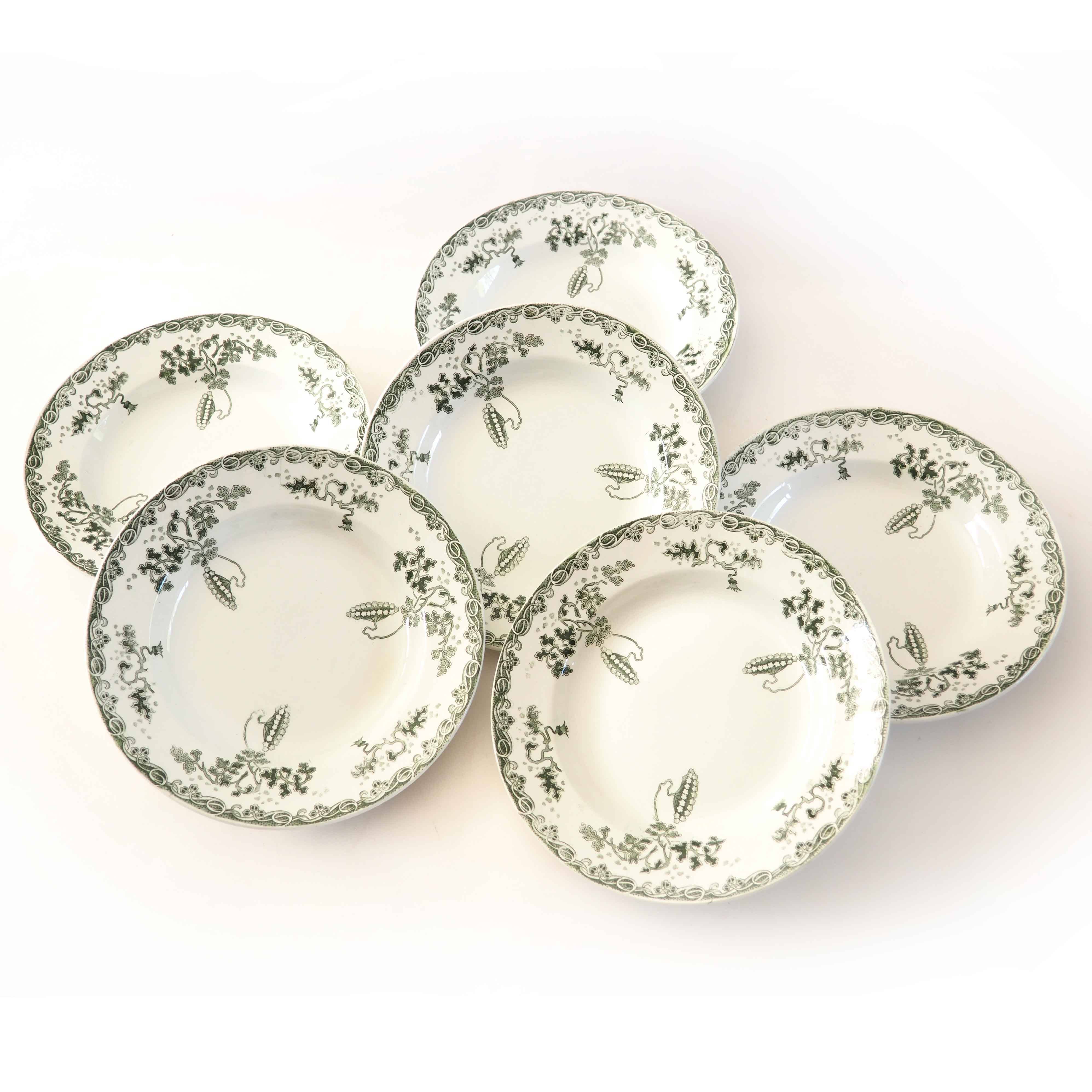 6 Terre de fer Modernstyle deep plates