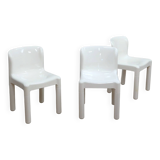 1970s Kartell Model 4875 chair by Carlo Bartoli white color, one piece