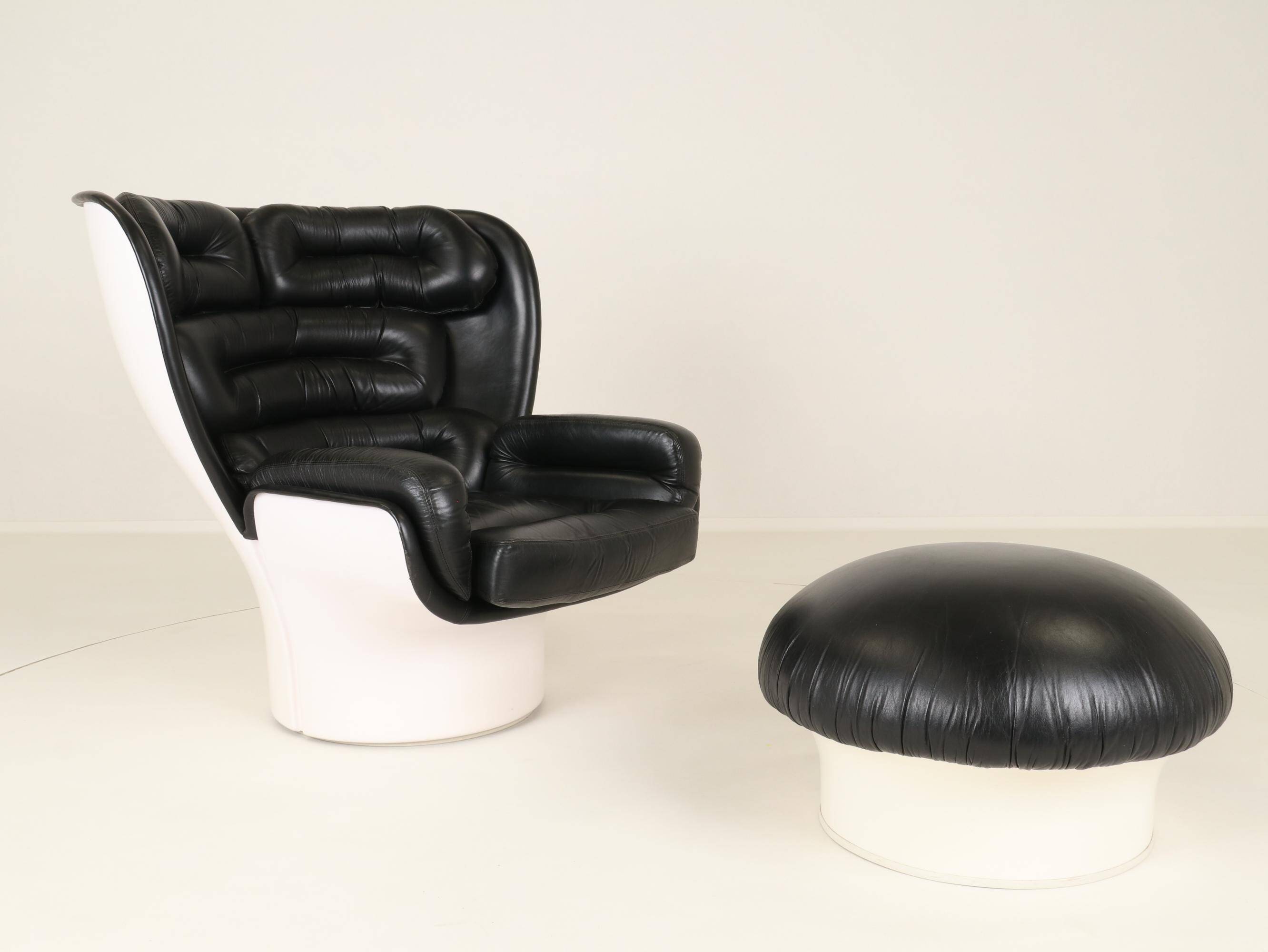 Elda Chair and Ottoman by Joe Colombo for Comfort, Italy, 1970s