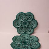 Duo of oyster plates Signed Marcel Guillot France