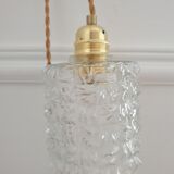 Chiseled glass hand lamp