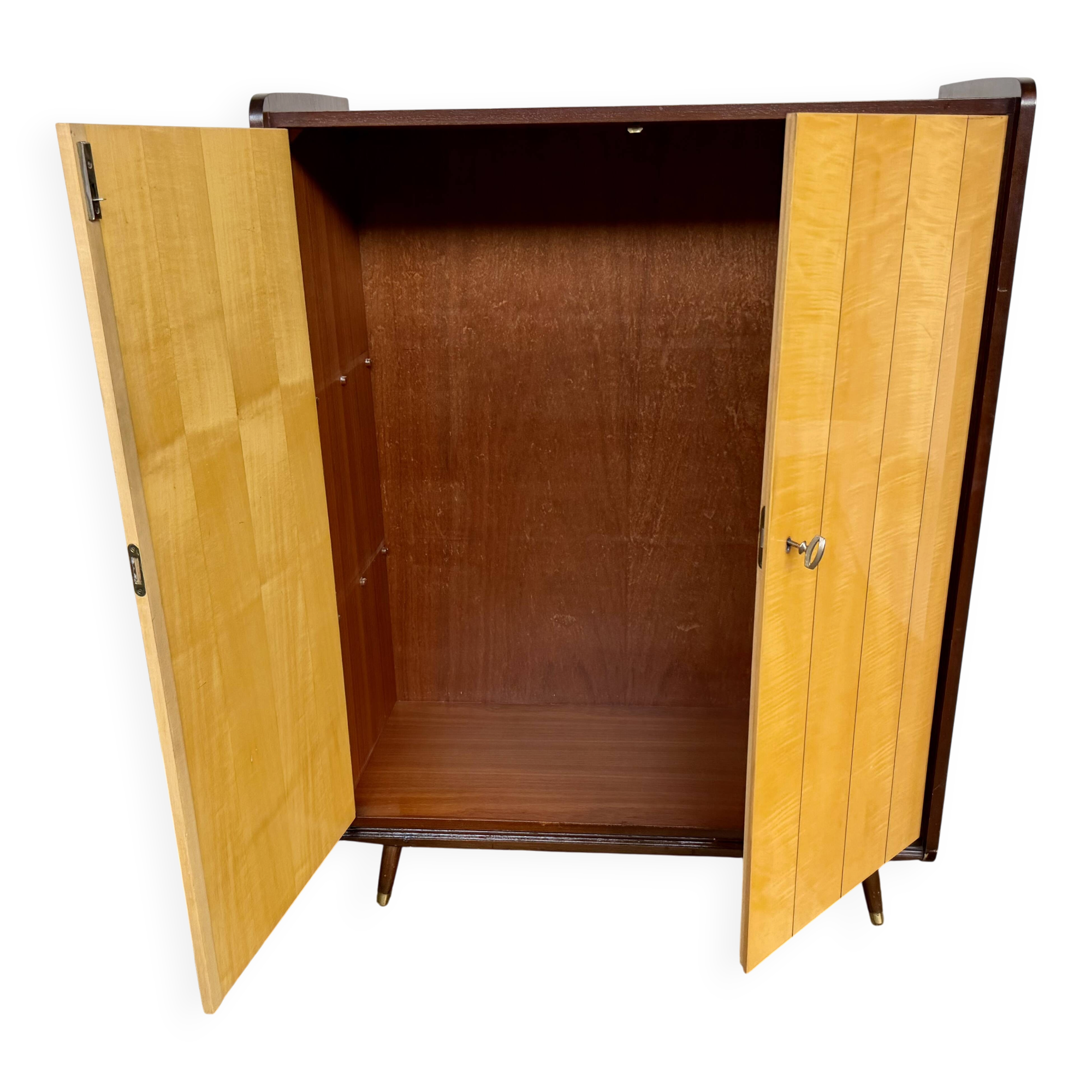 Vintage two-tone wardrobe – Tapered legs – 1960s Scandinavian style