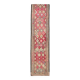 Tapis runner vintage kilim, tons rouges et beiges, motifs géométriques